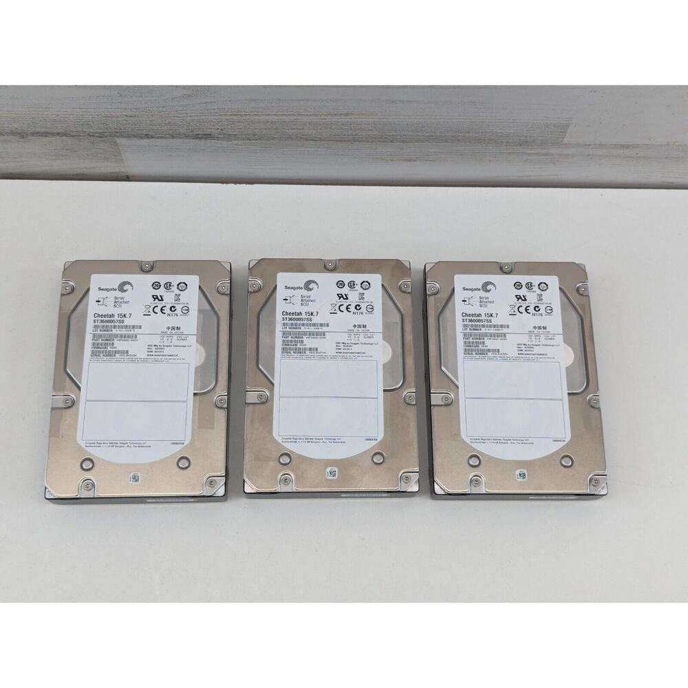 LOT OF 3 Seagate Cheetah‎ 15K.7 600GB 15K RPM SAS ST3600057SS Untested